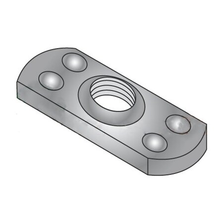 Newport Fasteners Tab Weld Nut, #6-32, Steel, 0.453 in Wd, 0.64 in Lg, 0.098 in Ht, 1000 PK 985041